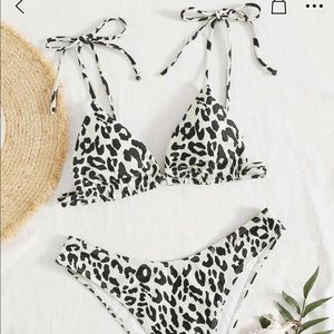 NWT! Black and white leopard bikini